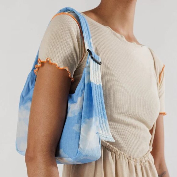 NWT BAGGU Mini Nylon Shoulder Bag - Clouds - Picture 7 of 8